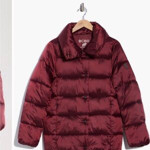 BCBGeneration Burgundy Puffer Jacket